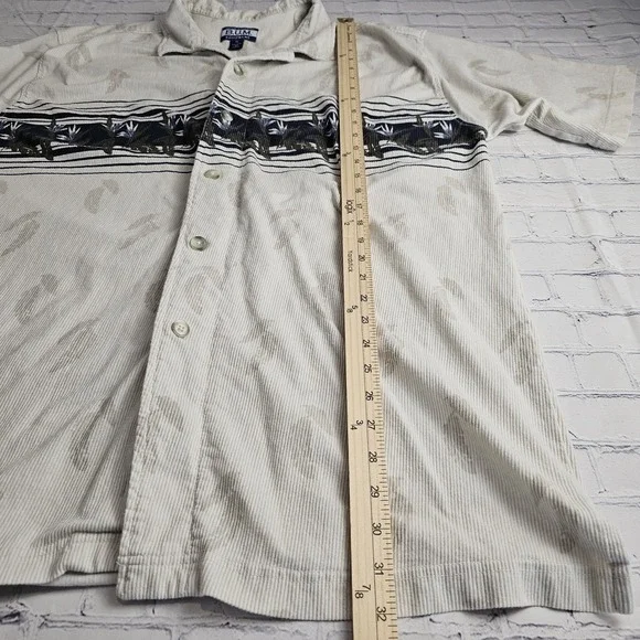 Vintage B.U.M. Equipment XL Corduroy Shirt Hawaiian Floral Short Sleeve Button‎ - Picture 7 of 9